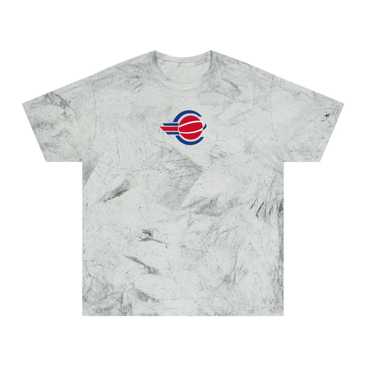 Detroit Basketball Tie-Dye Tee — Smoke, Red, Royal & White