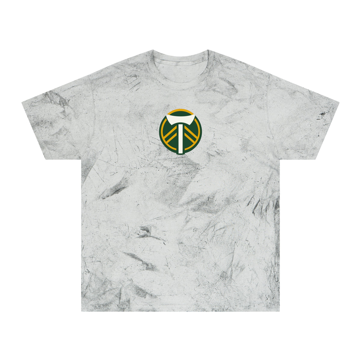 Portland Soccer Tie-Dye Tee — Smoke, Kelly Green, White & Gold