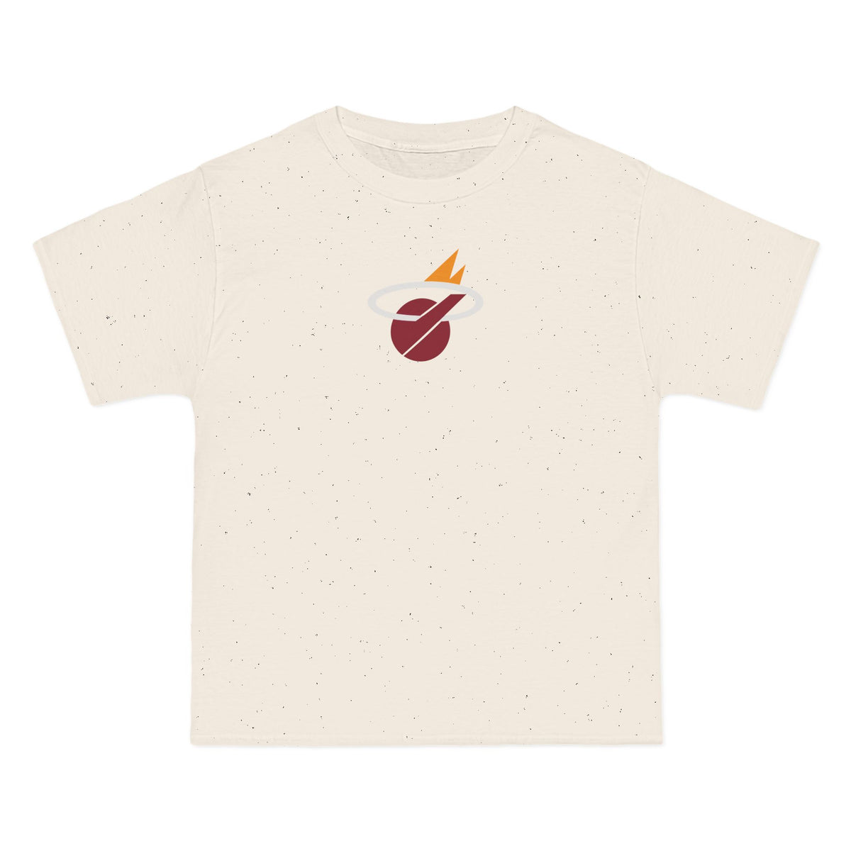 Miami Basketball Heavyweight Tee — Natural, Maroon, White & Gold