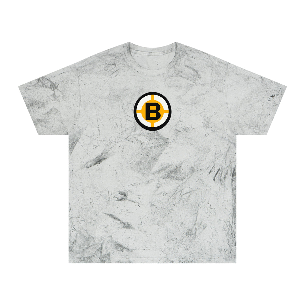 Boston Hockey Tie-Dye Tee — Smoke, Black, Gold & Off-White