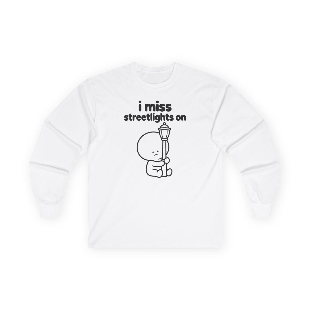 i miss streetlights on long sleeve tee - White