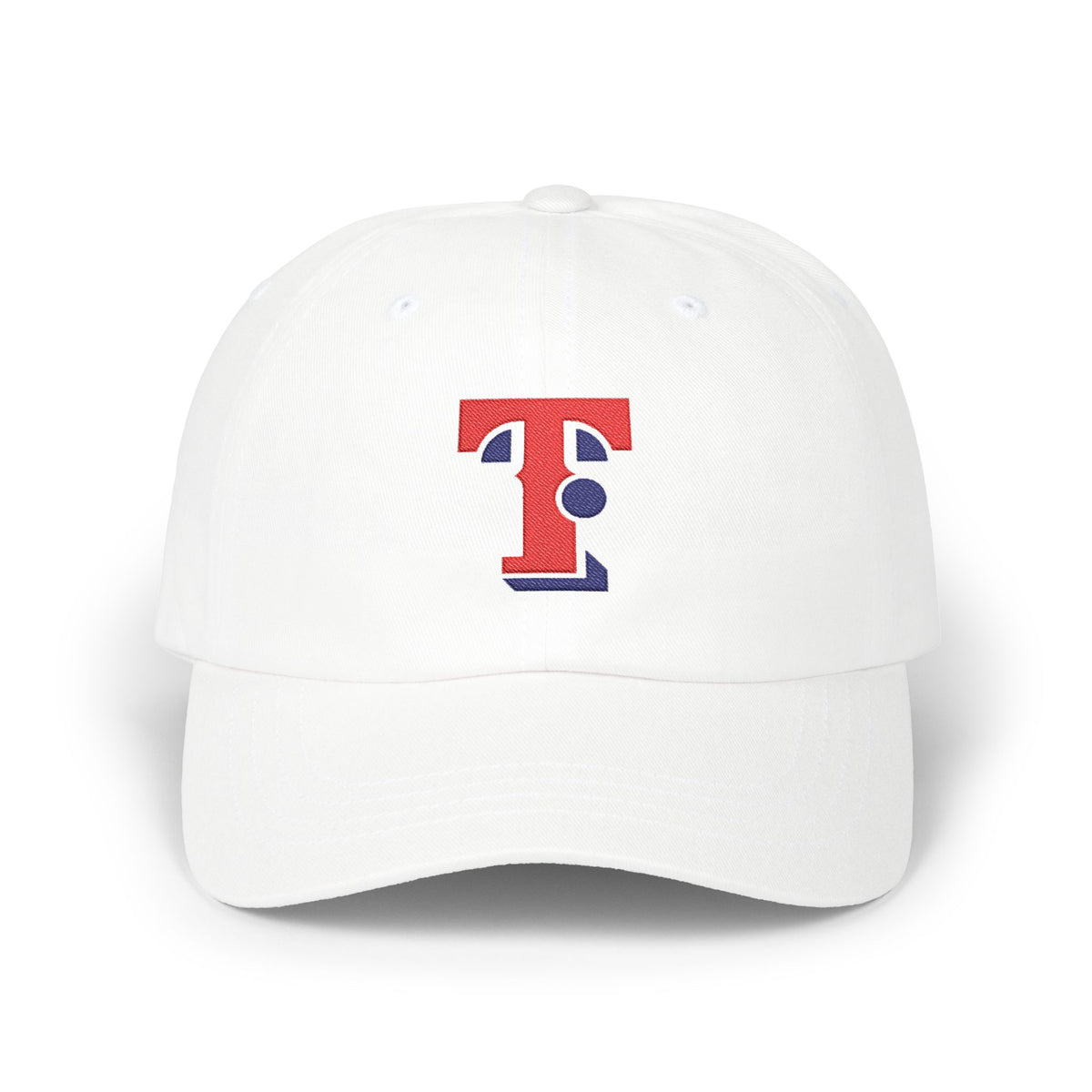 Texas Baseball Dad Cap — Embroidered, Red & Navy