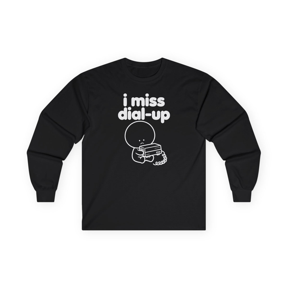 i miss dial-up long sleeve tee - Black