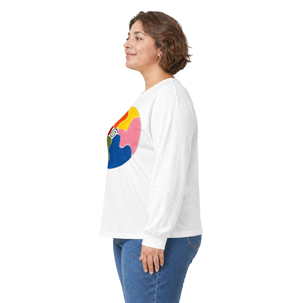 plate 091 long sleeve tee - White