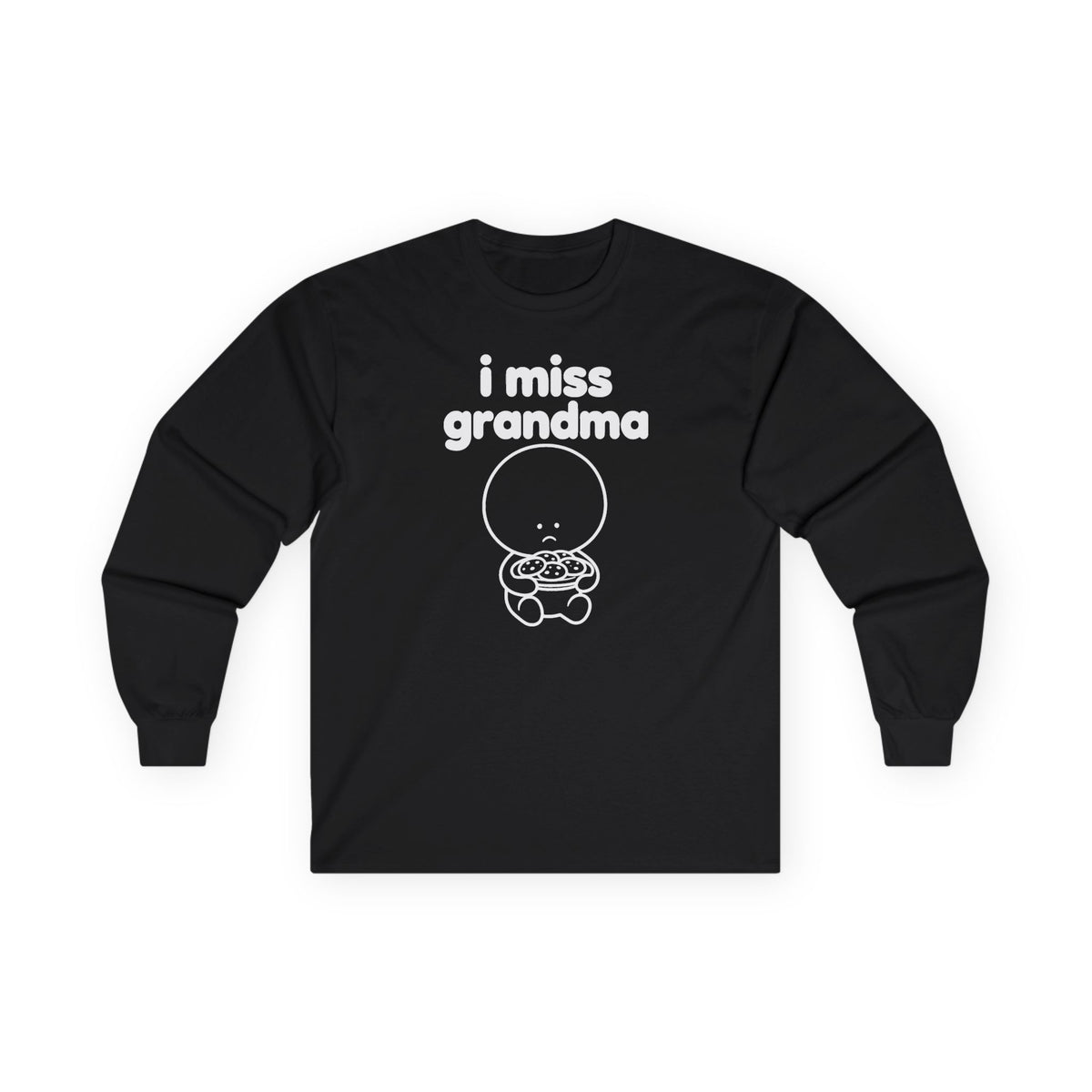 i miss grandma long sleeve tee - Black