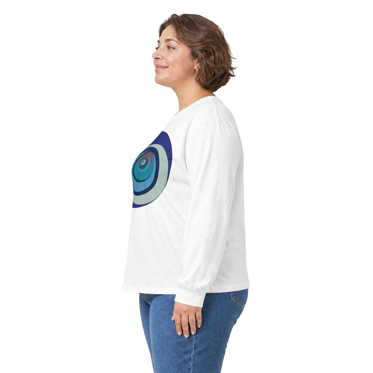 plate 387 long sleeve tee - White