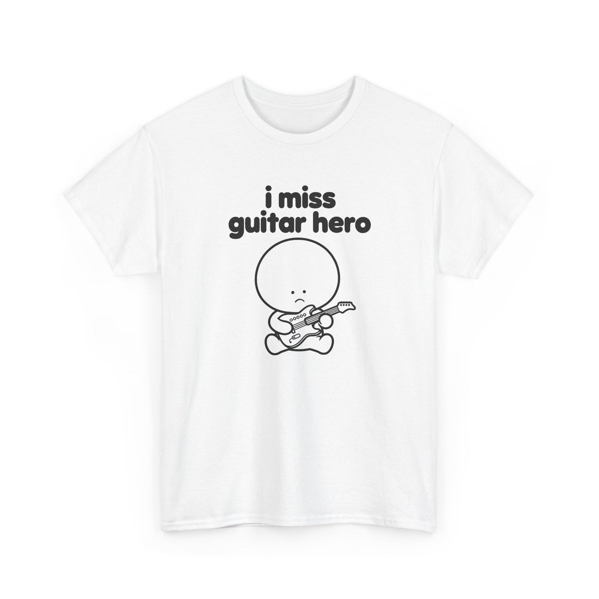 i miss guitar hero tee - White