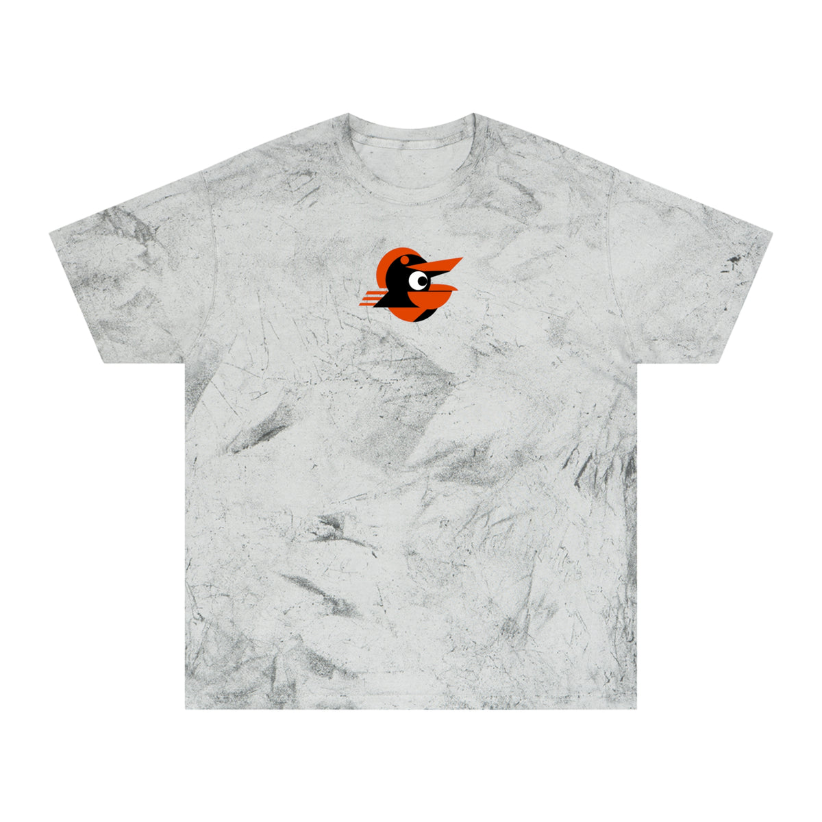 Baltimore Baseball Tie-Dye Tee — Smoke, Orange, Black & White