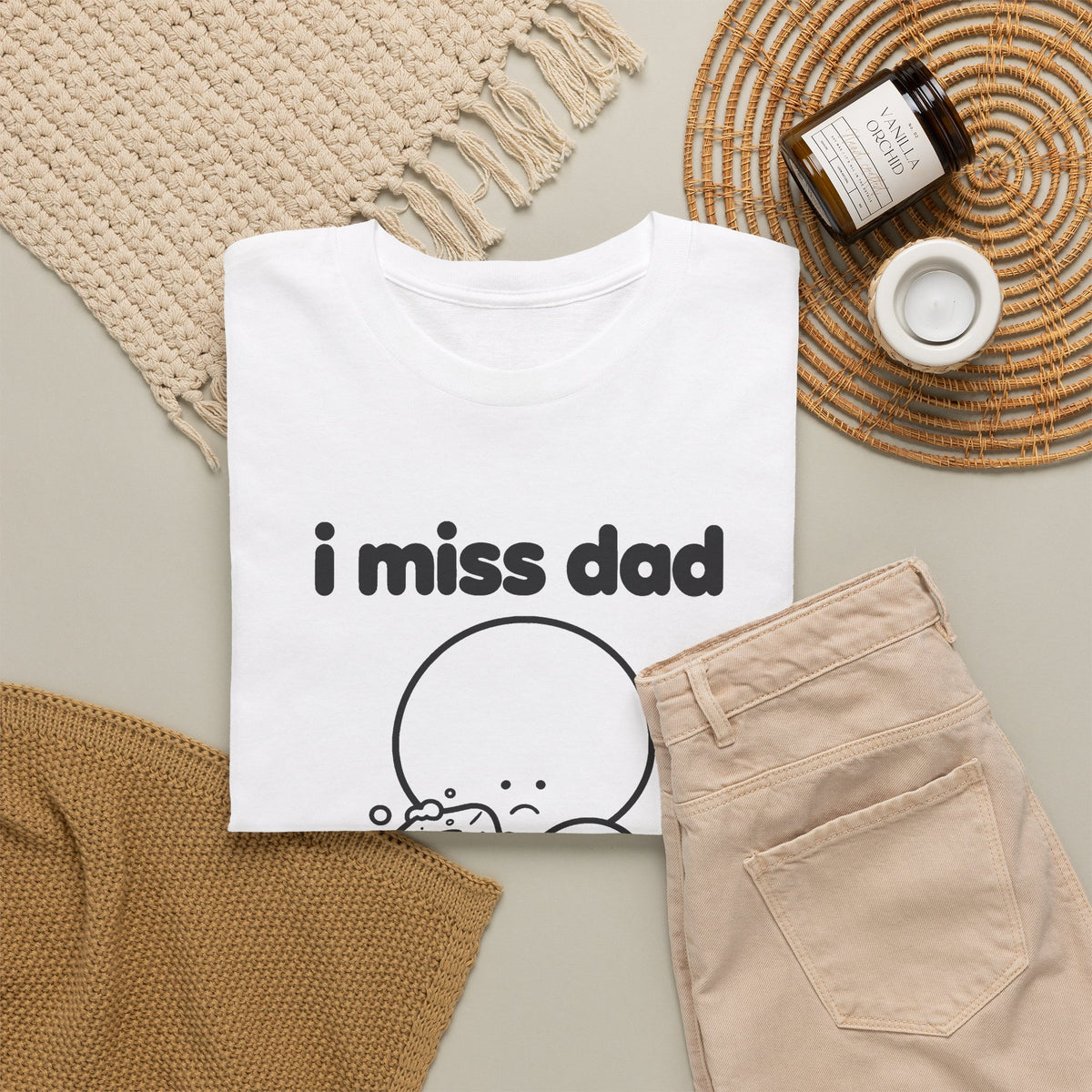 i miss dad tee - White