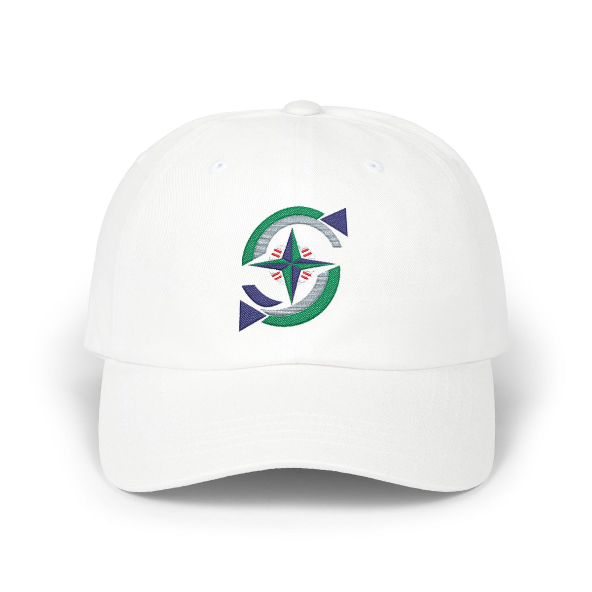 Seattle Baseball Dad Cap — Embroidered, Kelly Green, Navy & Grey