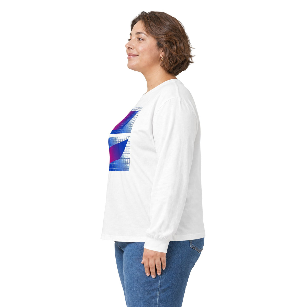 plate 385 long sleeve tee - White