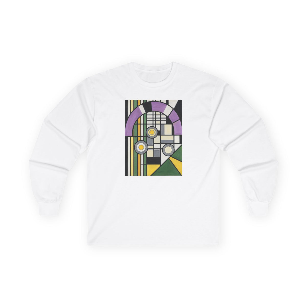 plate 078 long sleeve tee - White