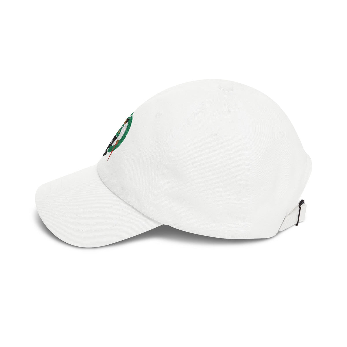 Boston Basketball Dad Cap — Embroidered, Kelly Green, White & Black