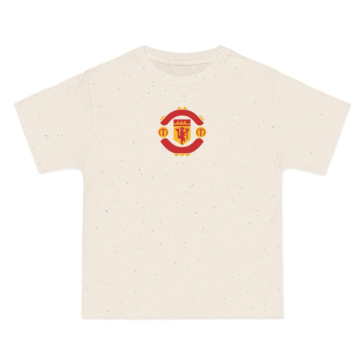 Manchester Soccer Heavyweight Tee — Natural, Red & Gold
