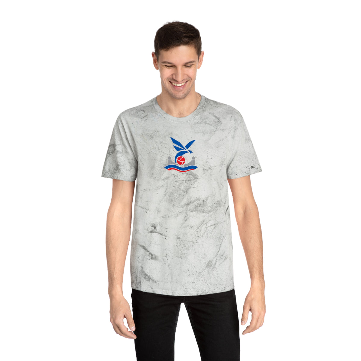 London Soccer Tie-Dye Tee — Smoke, Royal, Red & Grey