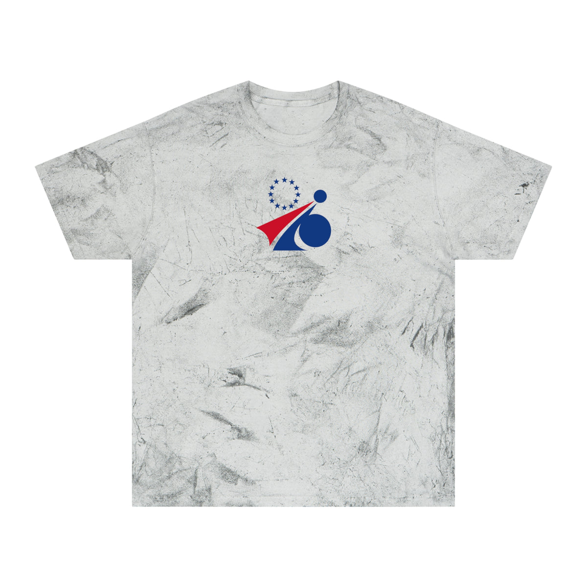 Philadelphia Basketball Tie-Dye Tee — Smoke, Royal & Red