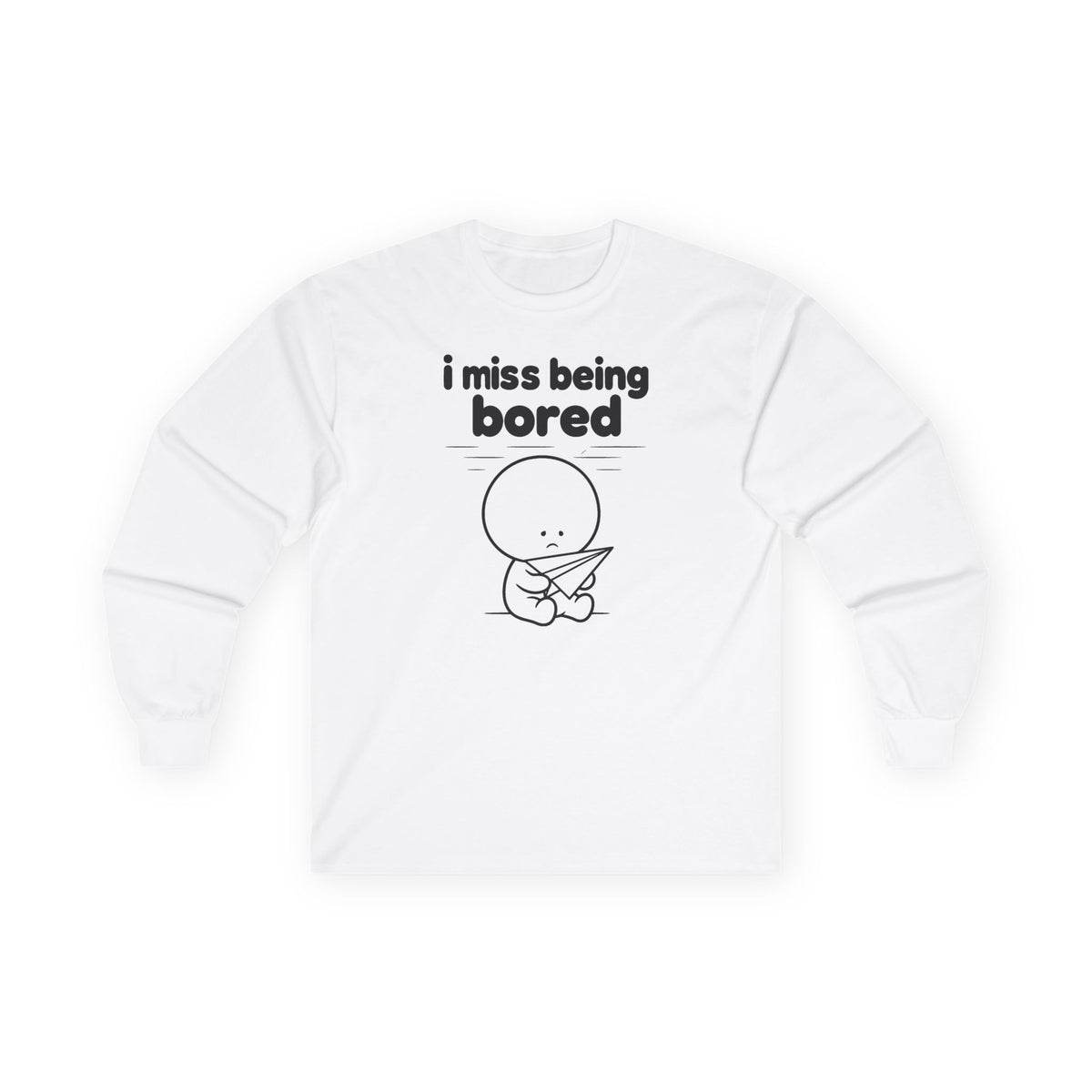 i miss being bored long sleeve tee - White
