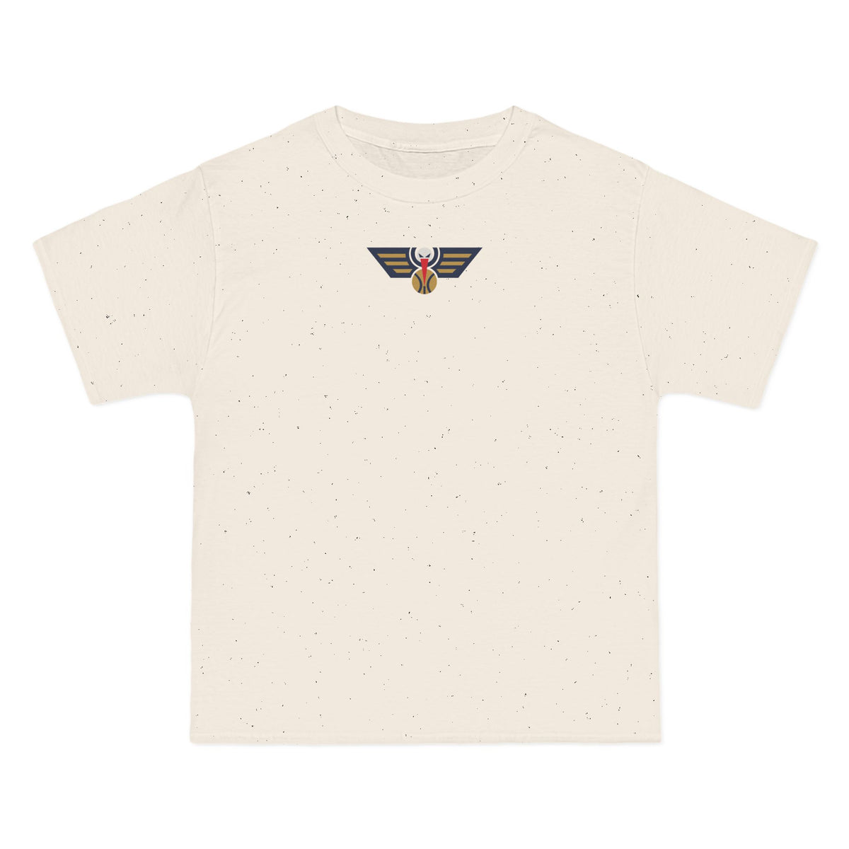 New Orleans Basketball Heavyweight Tee — Natural, Navy, Old Gold & White