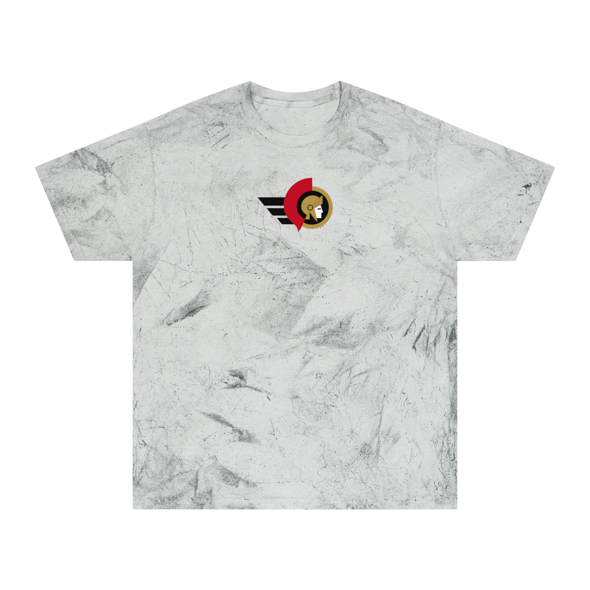 Ottawa Hockey Tie-Dye Tee — Smoke, Black, Red & Old Gold