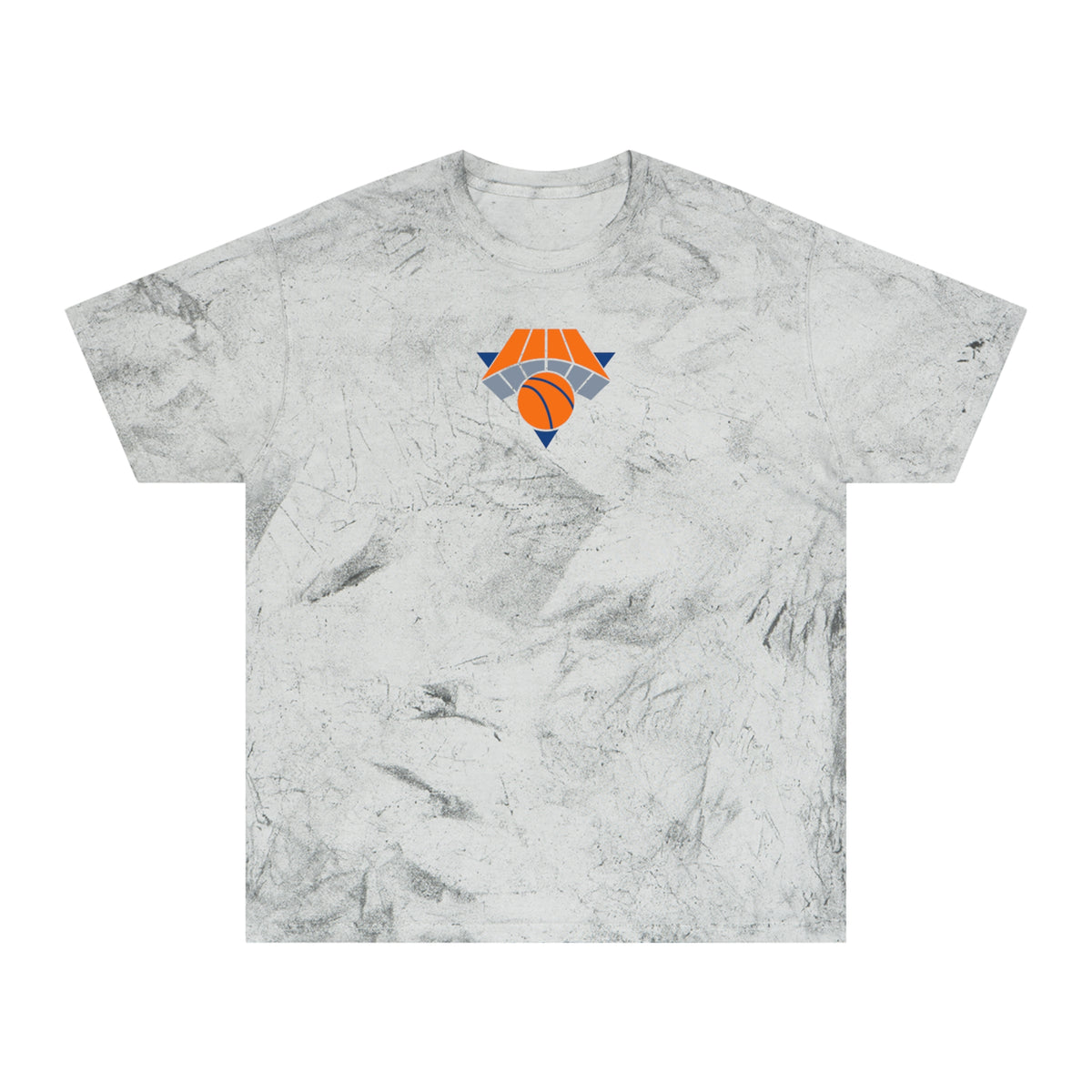 New York Basketball Tie-Dye Tee — Smoke, Orange, Grey & Royal