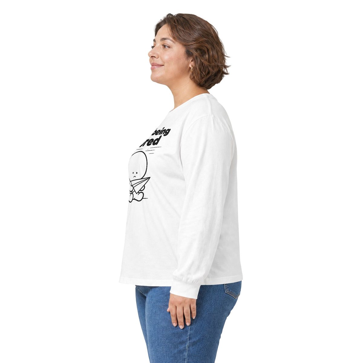 i miss being bored long sleeve tee - White