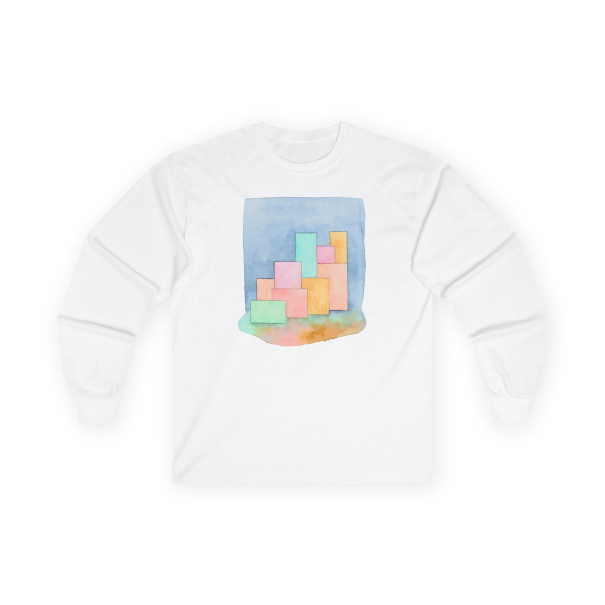 plate 065 long sleeve tee - White