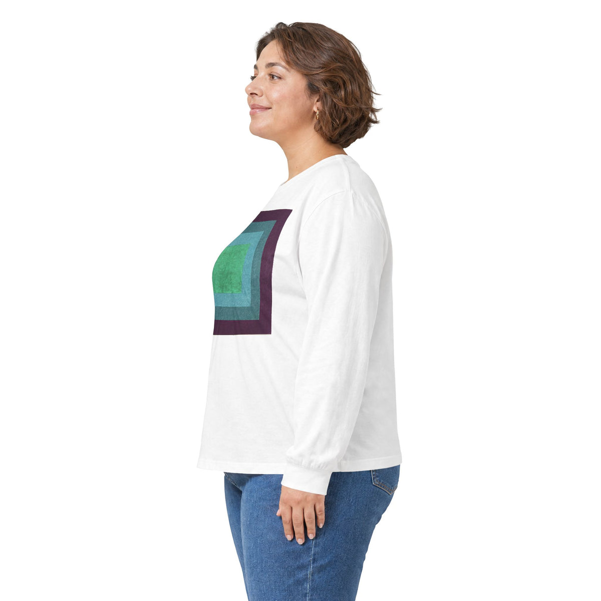 plate 016 long sleeve tee - White