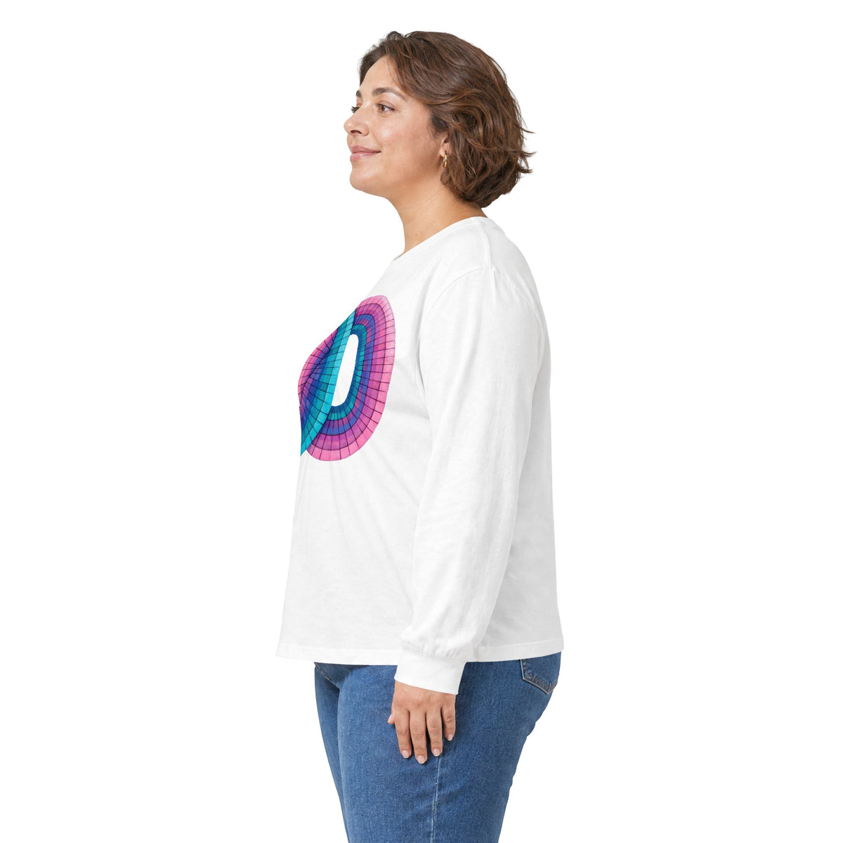 plate 414 long sleeve tee - White
