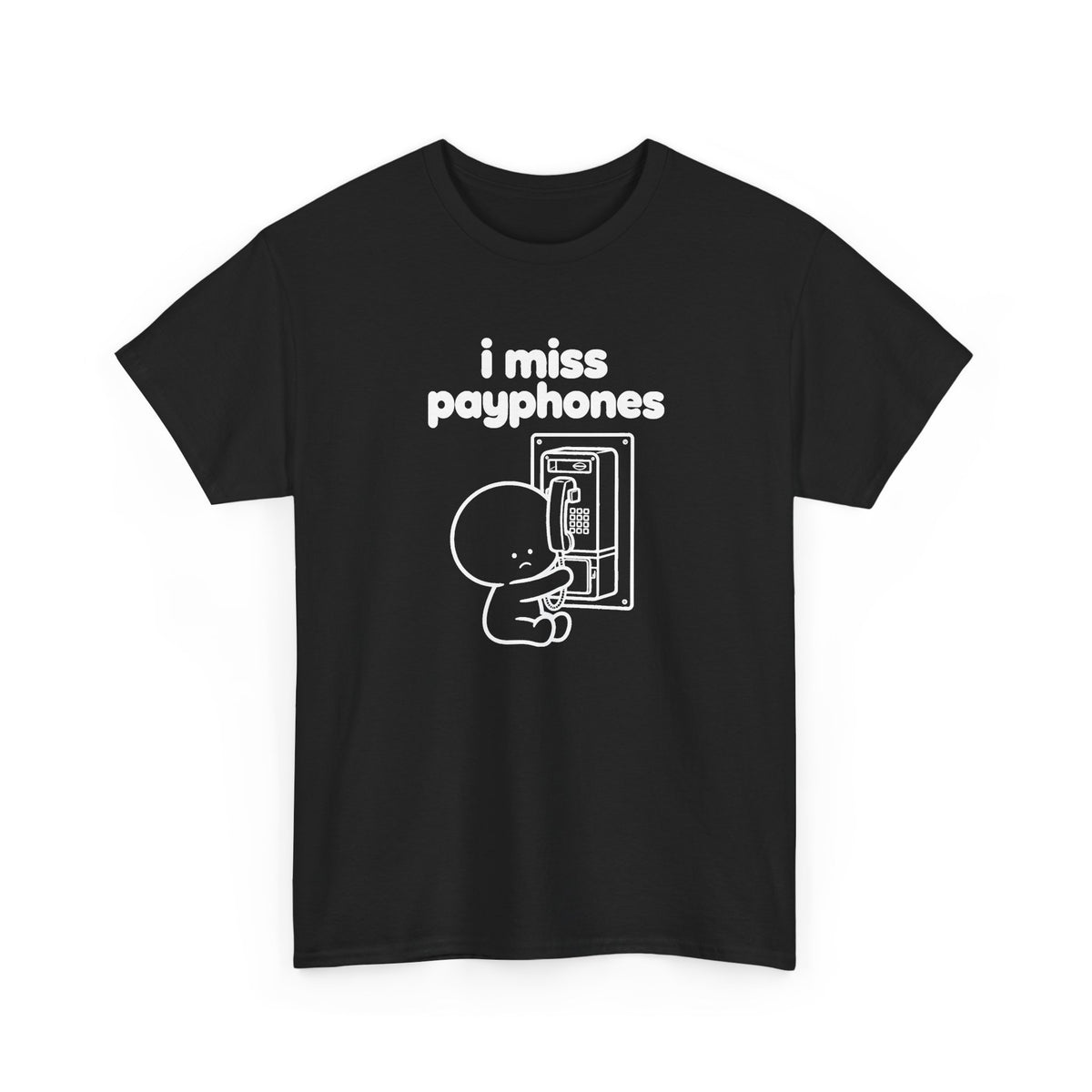 i miss payphones tee - Black
