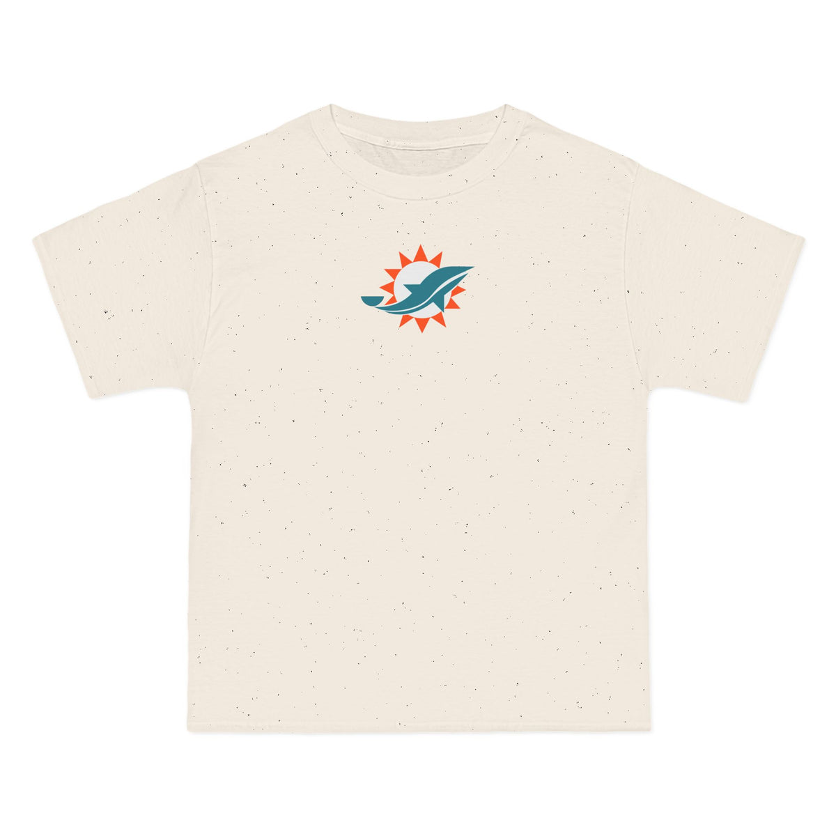 Miami Football Heavyweight Tee — Natural, Grey, White & Orange