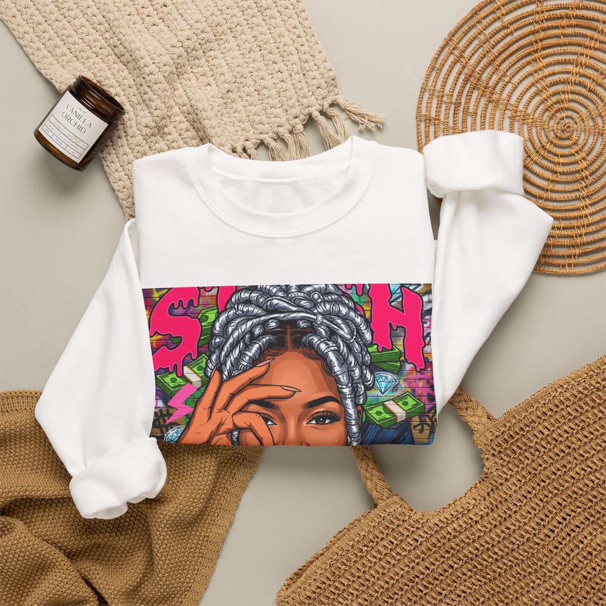 nubianflair Crewneck Sweatshirt — creator merch on MRCH