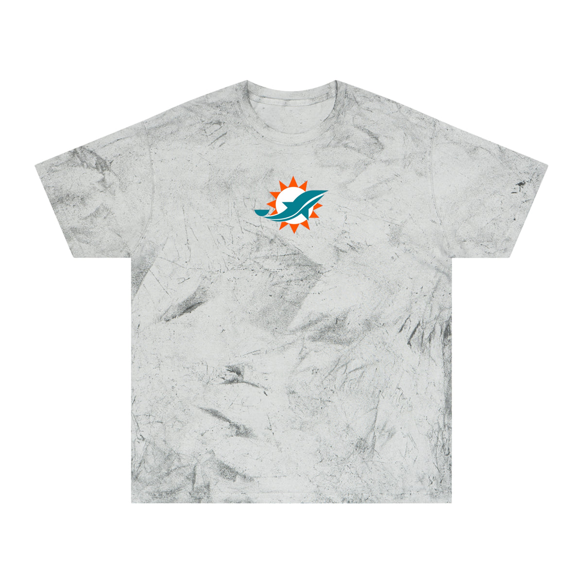 Miami Football Tie-Dye Tee — Smoke, Grey, White & Orange