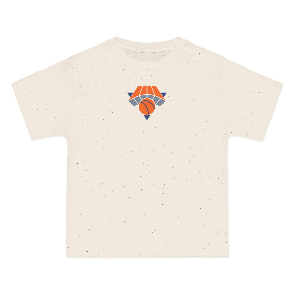 New York Basketball Heavyweight Tee — Natural, Orange, Grey & Royal