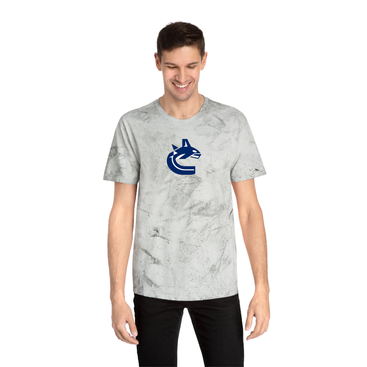 Vancouver Hockey Tie-Dye Tee — Smoke, Navy & Off-White