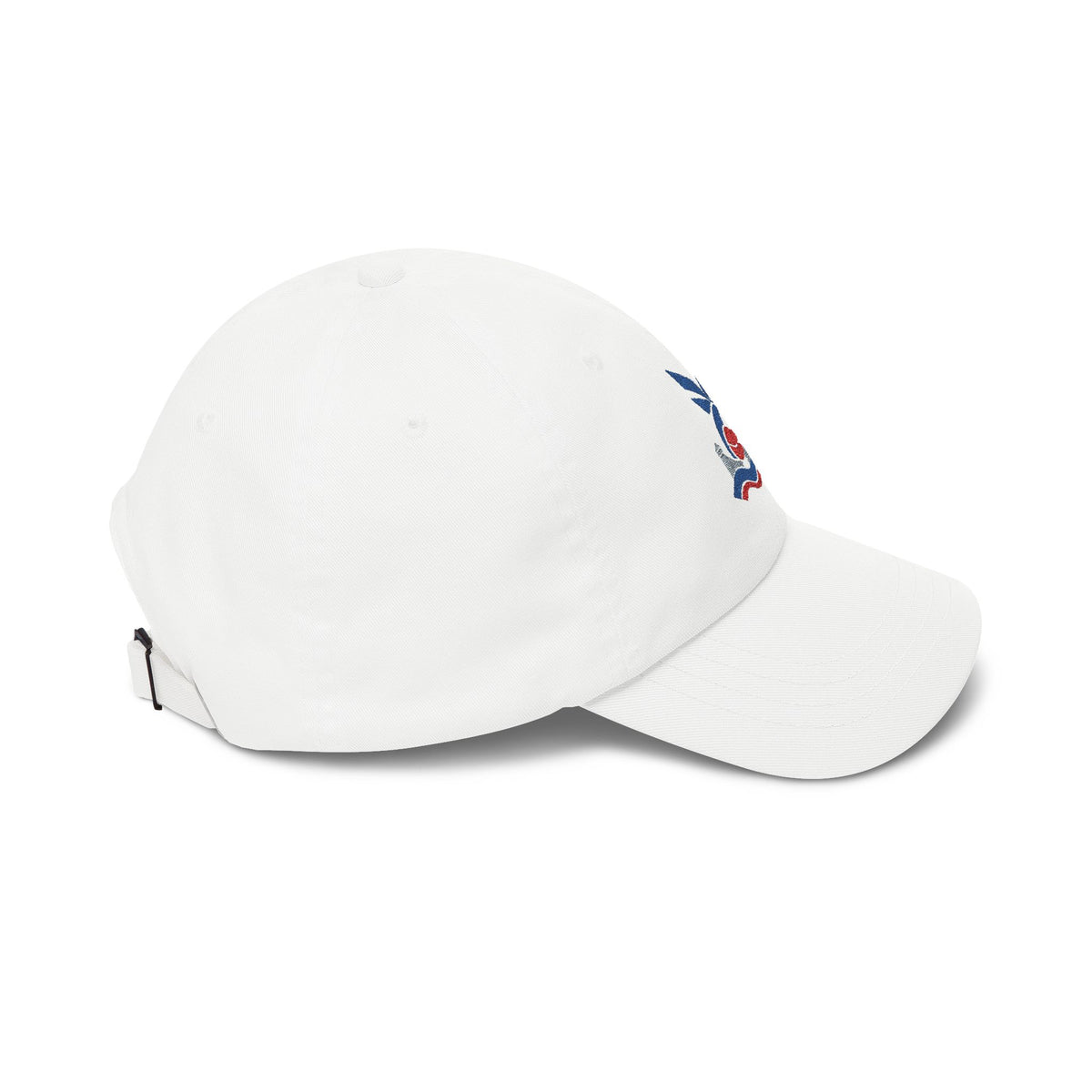 London Soccer Dad Cap — Embroidered, Royal, Red & Grey