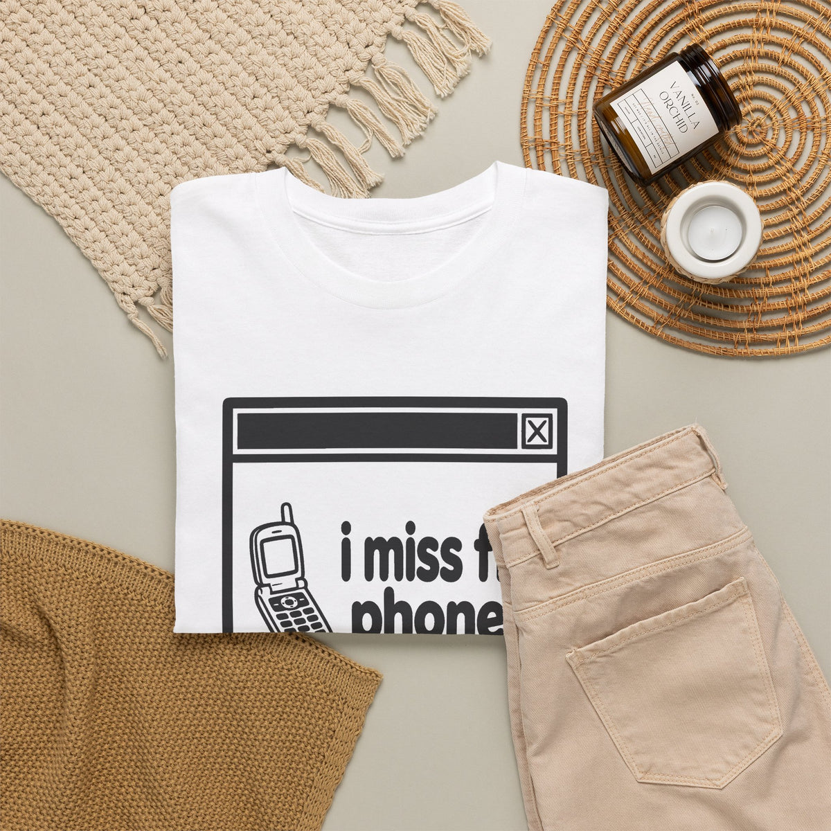 i miss flip phones error tee - White