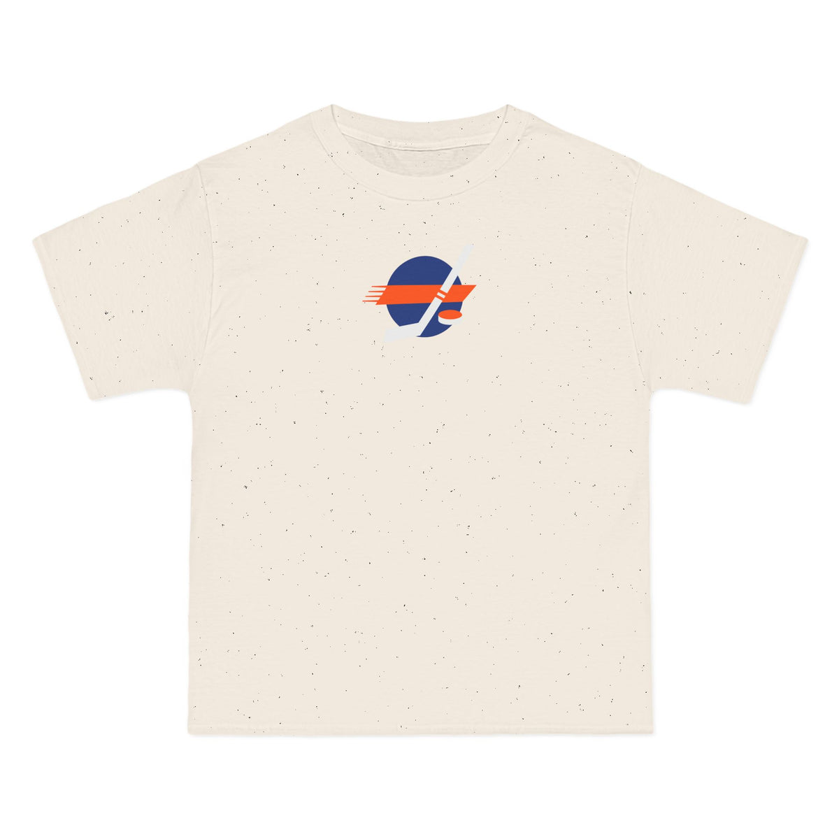 New York Hockey Heavyweight Tee — Natural, Royal, Orange & White