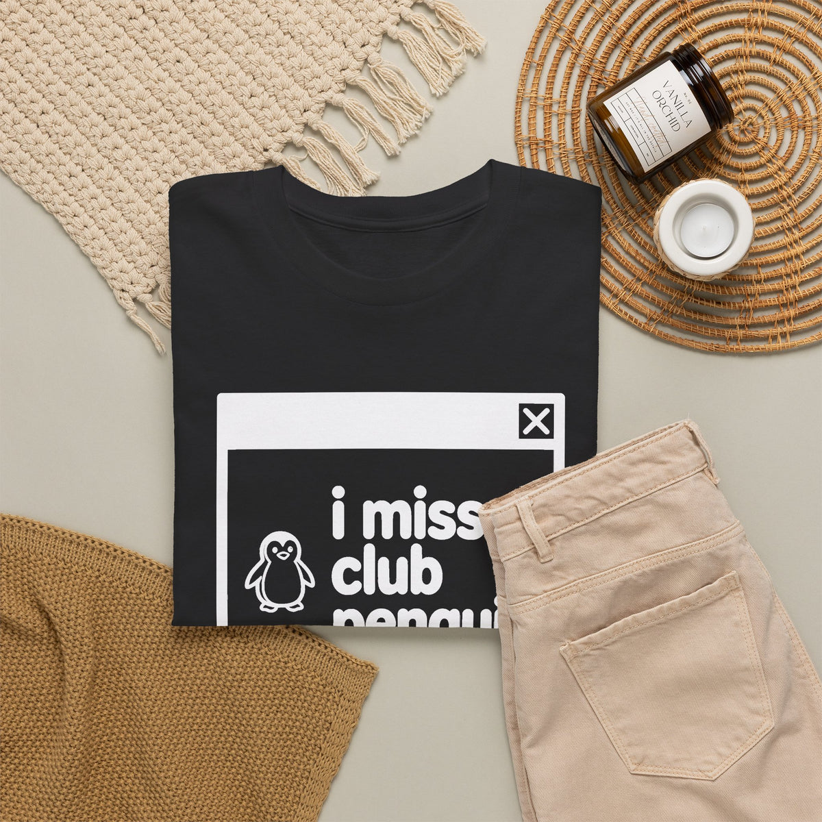 i miss club penguin error tee - Black