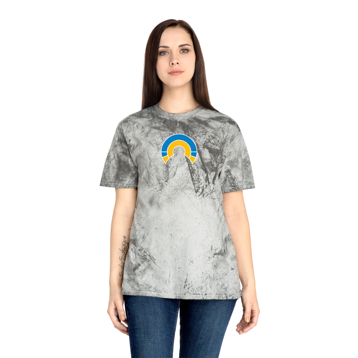 Los Angeles Football Tie-Dye Tee — Smoke, Royal, Gold & White