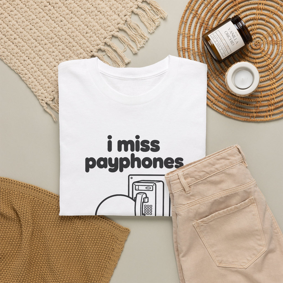 i miss payphones tee - White