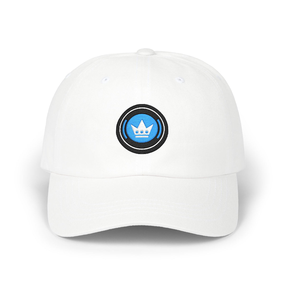 Charlotte Soccer Dad Cap — Embroidered, Black, Aqua & White