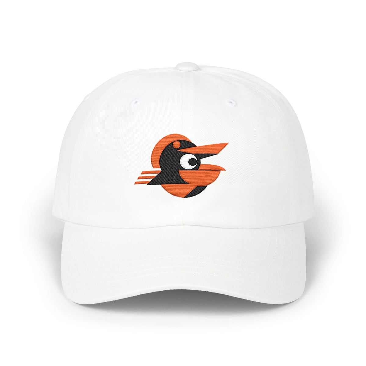 Baltimore Baseball Dad Cap — Embroidered, Orange, Black & White