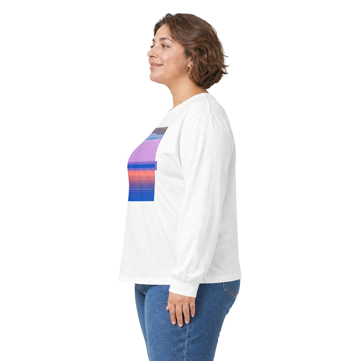 plate 375 long sleeve tee - White