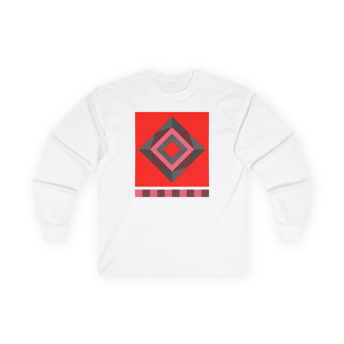 plate 034 long sleeve tee - White