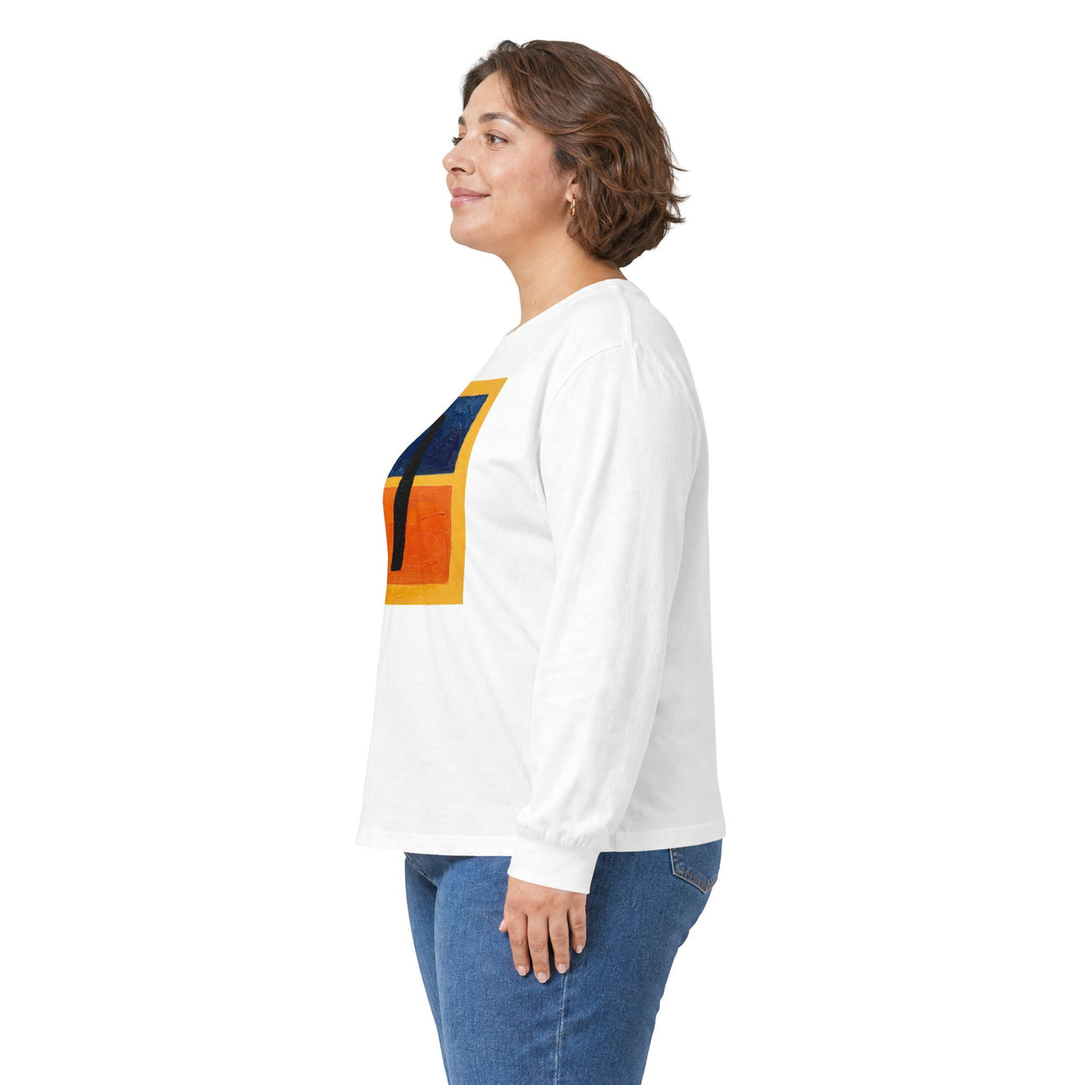 plate 341 long sleeve tee - White