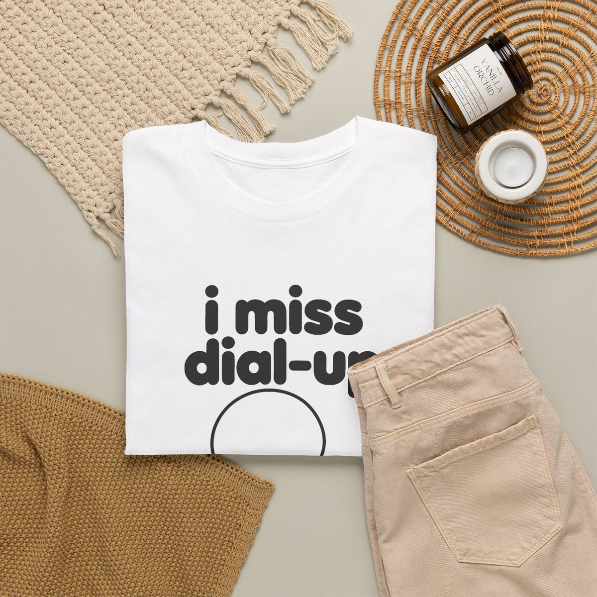 i miss dial-up tee - White