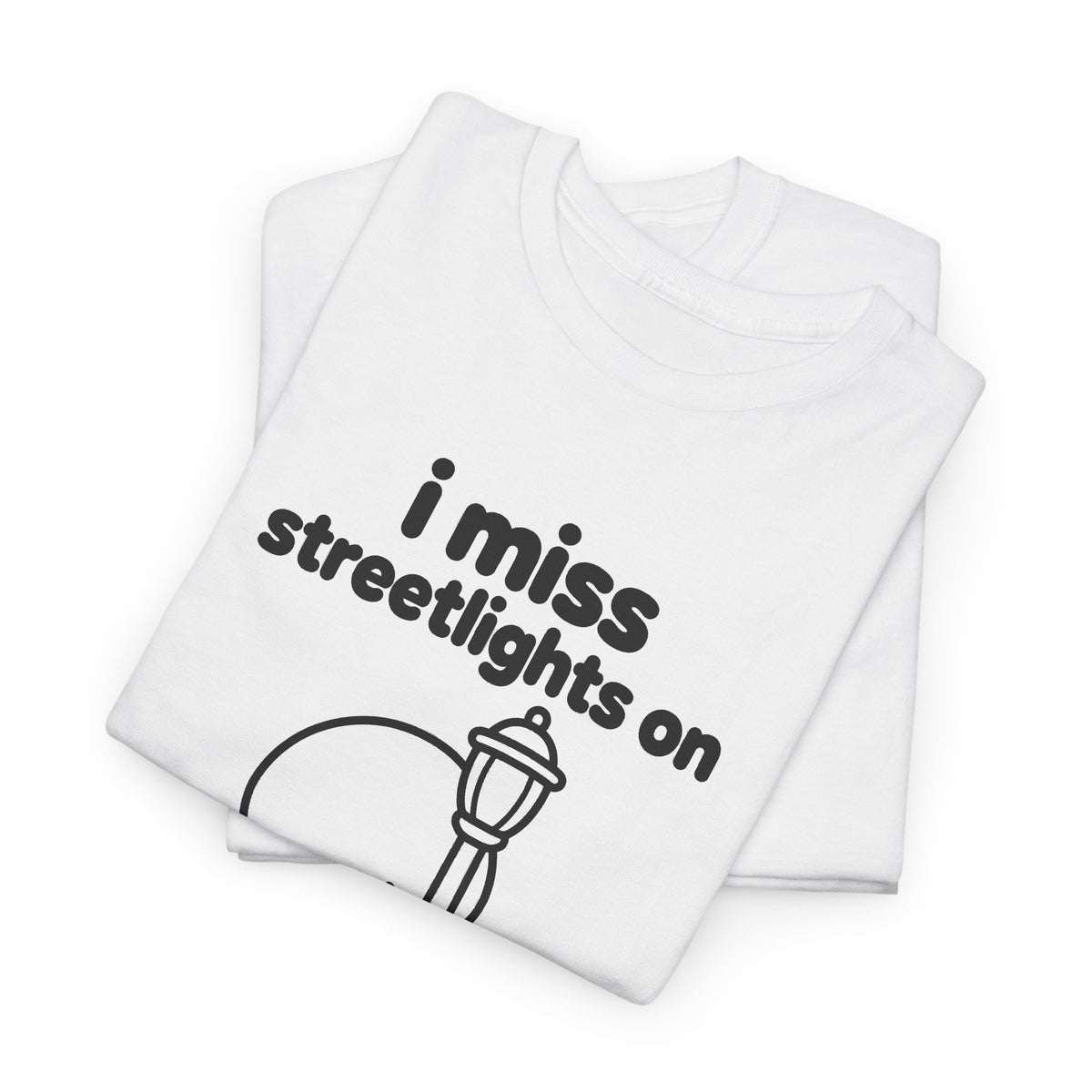 i miss streetlights on tee - White