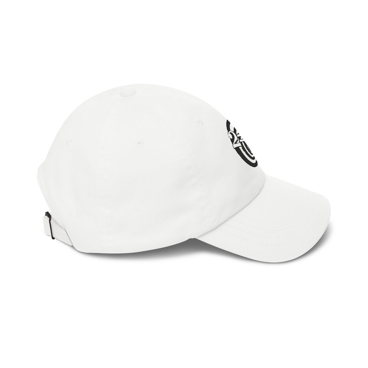 Dad Cap — Minimal Black Swirl Logo Embroidered Baseball Hat