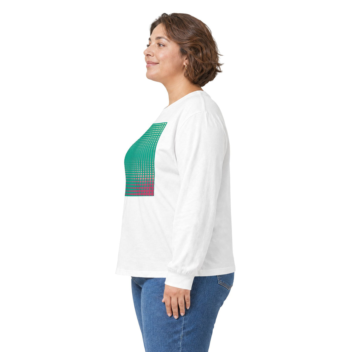 plate 443 long sleeve tee - White