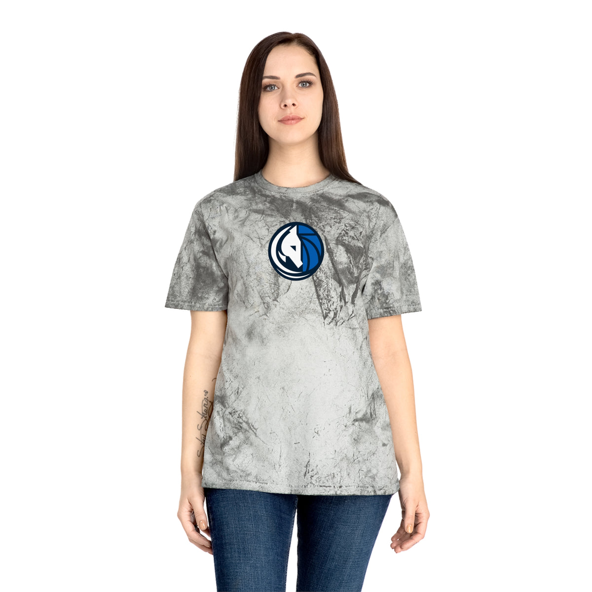 Dallas Basketball Tie-Dye Tee — Smoke, Navy, White & Royal